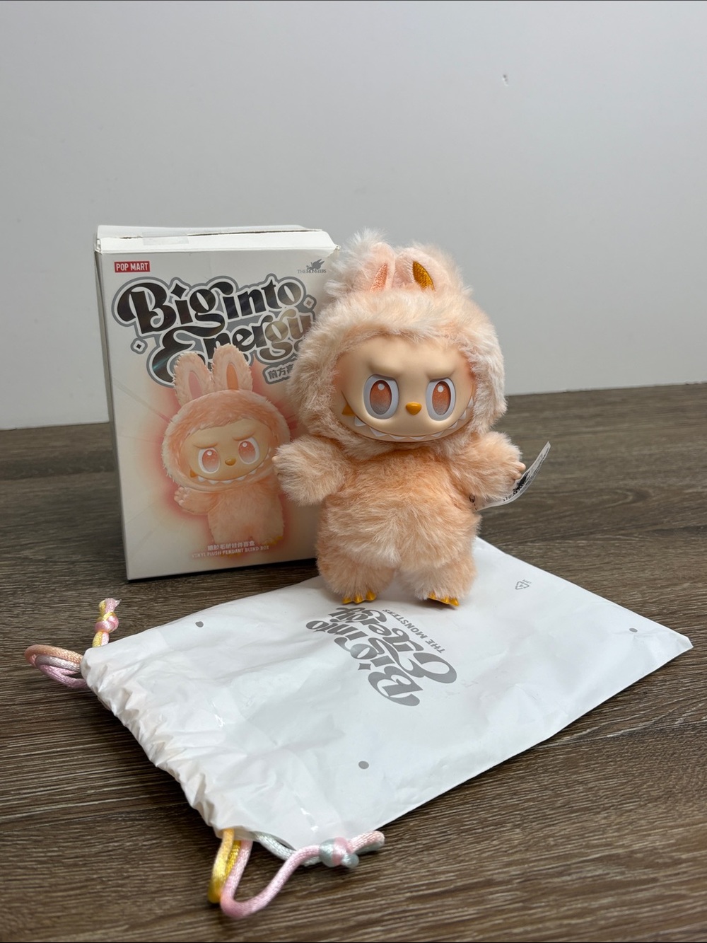 POP MART Labubu Big Into Energy Happiness Peach Plush Bag Charm With Box